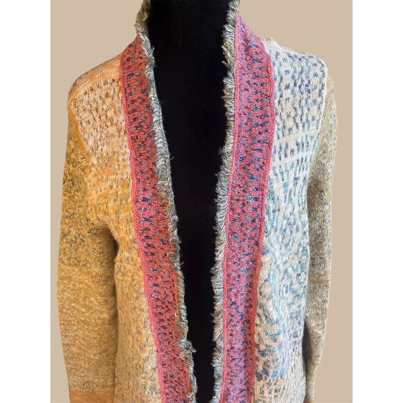 Free People Sz M Desert Drifter  Duster Cardigan Wool Gypsy Boho Southwestern - Picture 4 of 14